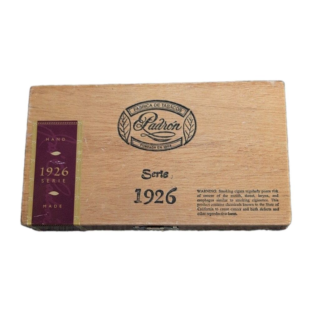 Empty Padron Serie 1926 Wooden Cigar Box Storage Crafting Valet VTG Collectible
